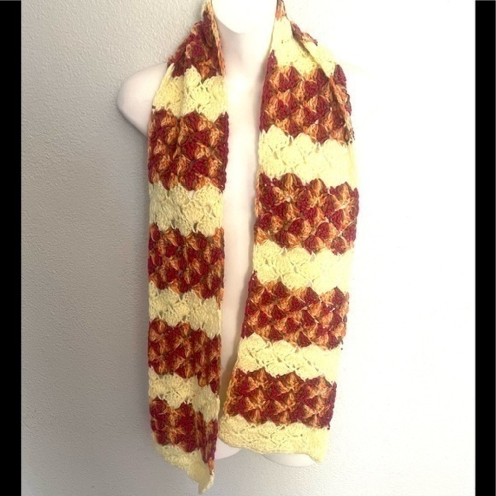 HANDMADE Knitted scarf multicolor knit one size